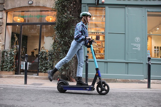 girl on electric scooter