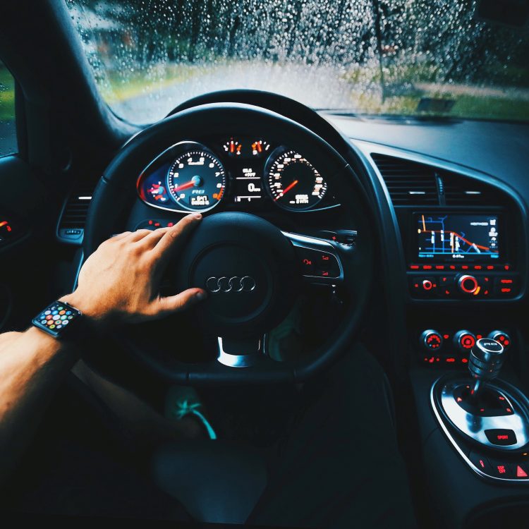 person driving car