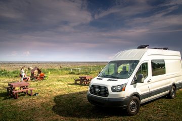 ford transit in the camping
