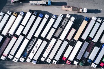top shot of trucks